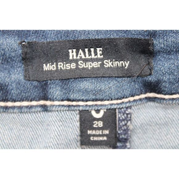 TRUE RELIGION SEQUIN HALLE MID RISE SKINNY COLOR BEACH SCAPE SIZE 28 NWT $199 - Picture 5 of 6